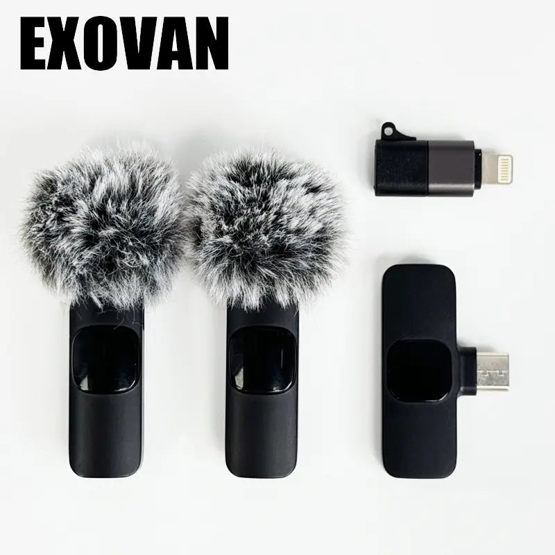 Professional Wireless Mini Microphone Set for iPhone/Smartphone - Dual Lapel Microphones with Enhanced Audio Clarity for Video Recording, Interviews, and Vlogs - Noise Reduction and High-Quality Stereo Wireless Vlogging Solution